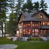 Custom wood and stone vacation home on Lake Winnipesaukee